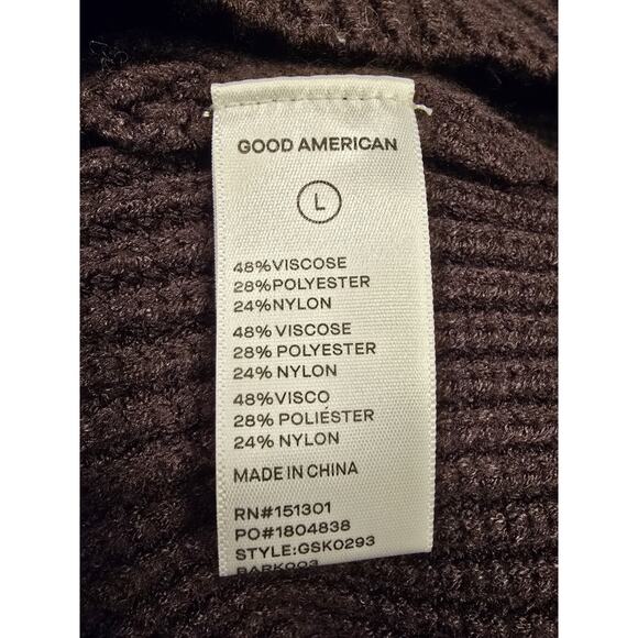 Good American Heavy Cozy Rib-Knit Turtleneck Sweater NWT Size L - Picture 4 of 5